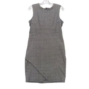 Margaret M Sleeveless Dress Sheath Geometric Print Tulip‎ Hem Black White M